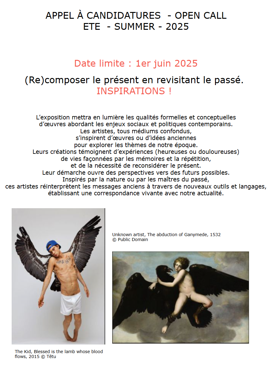APPEL À CANDIDATURES – OPEN CALL ETE – SUMMER – 2025